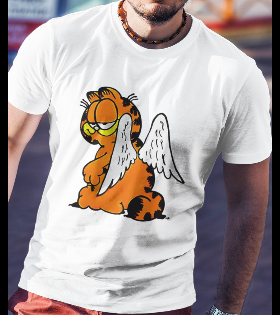 Angel Garfield Funny Vintage Comic Character With Wings T-Shirt