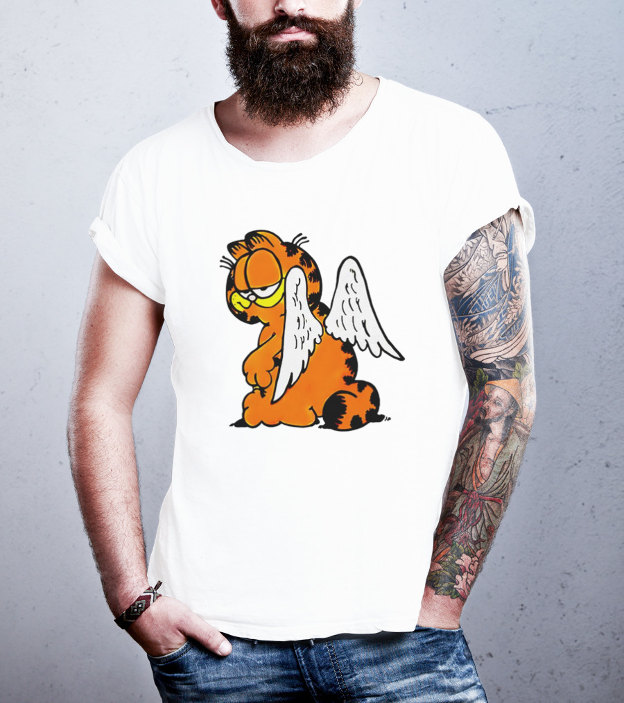 Angel Garfield Funny Vintage Comic Character With Wings T-Shirt