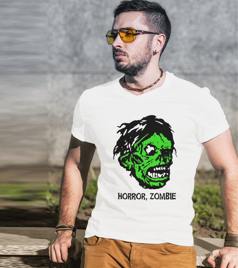 Kirk Hammett Horror Zombie Green Face T-Shirt