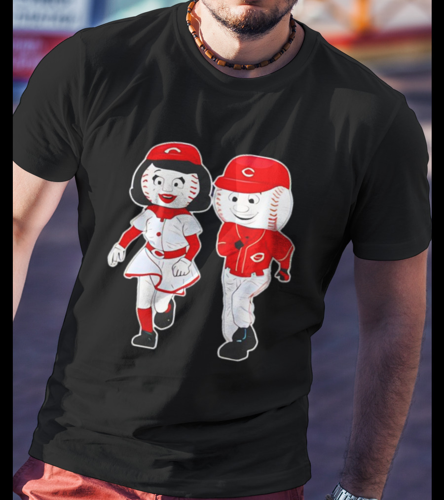 Cincinnati Reds Rosie Red And Mr. Red Mascots T-Shirt