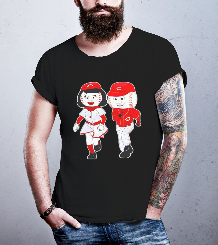 Cincinnati Reds Rosie Red And Mr. Red Mascots T-Shirt