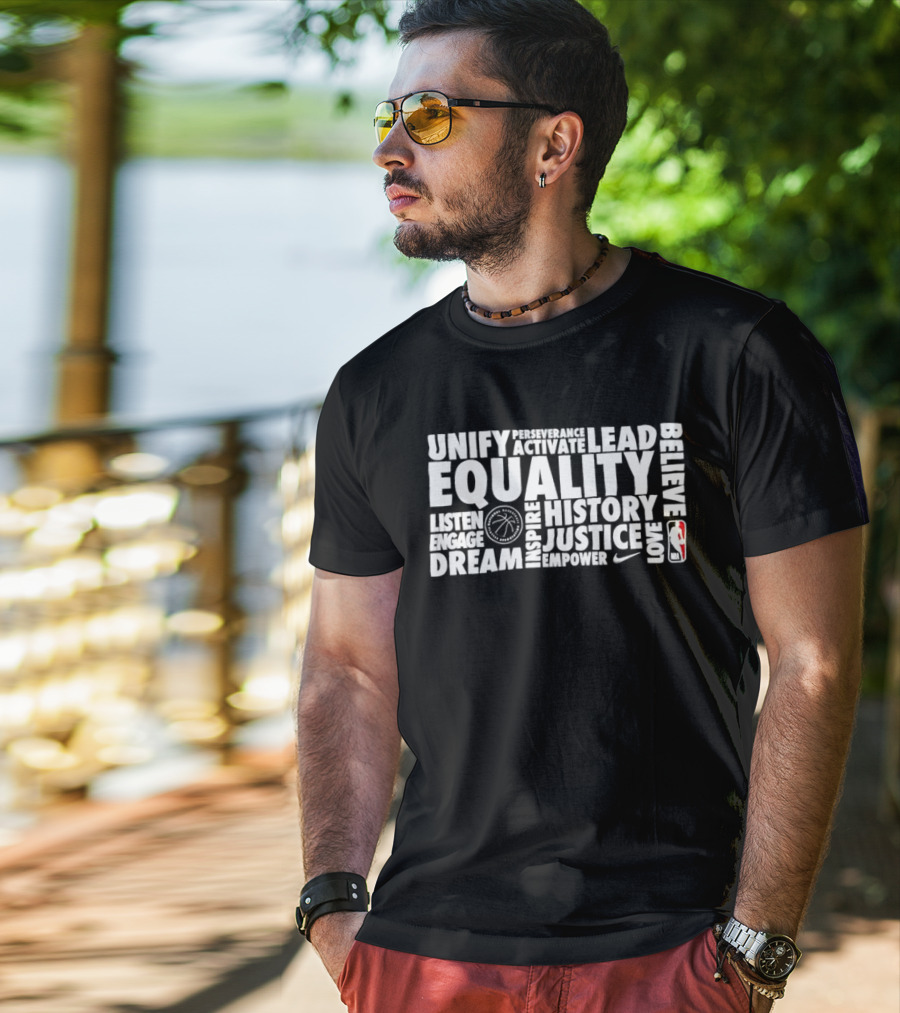 National Basketball Players Association NBA Equality Justice Unify Empower T-Shirt