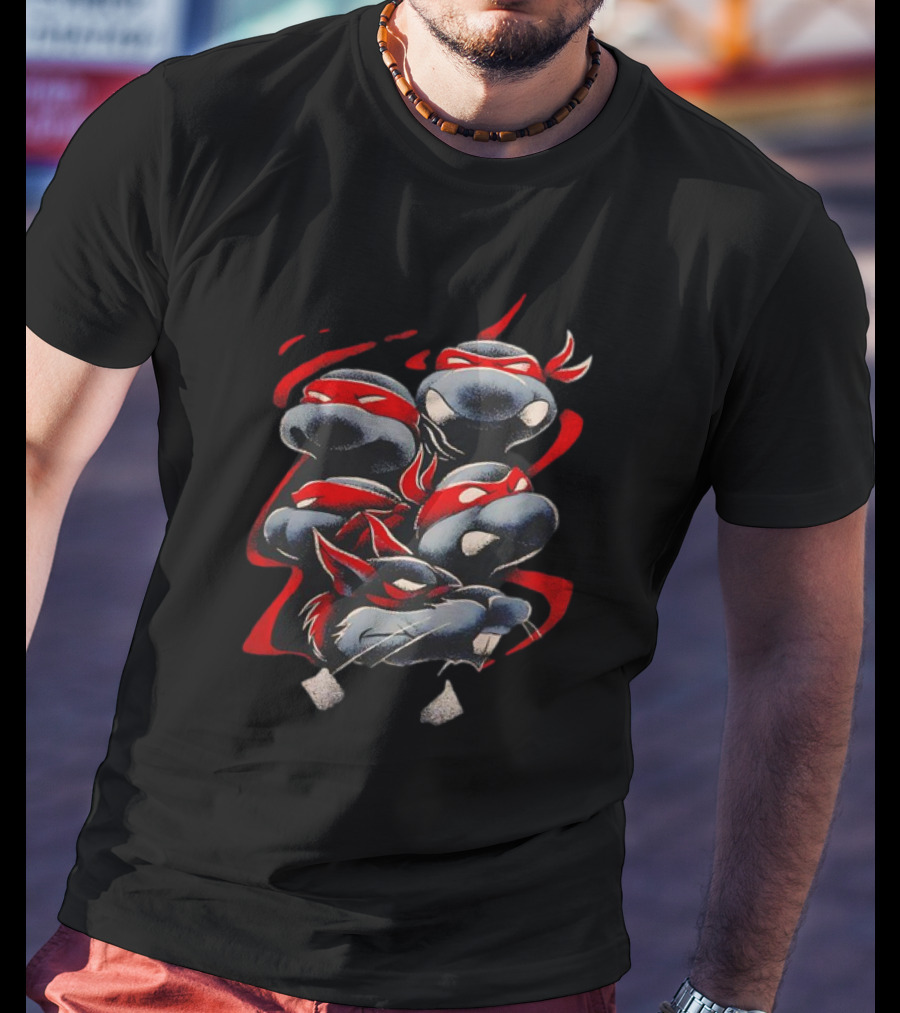 Teenage Mutant Ninja Turtles Splinter Father And Sons Red Mask T-Shirt