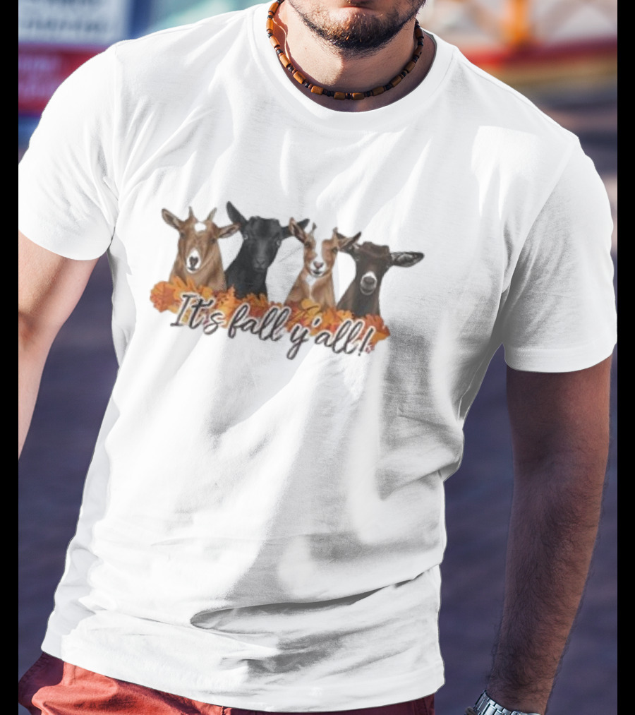 It’s Fall Y’All Goats And Autumn Leaves T-Shirt