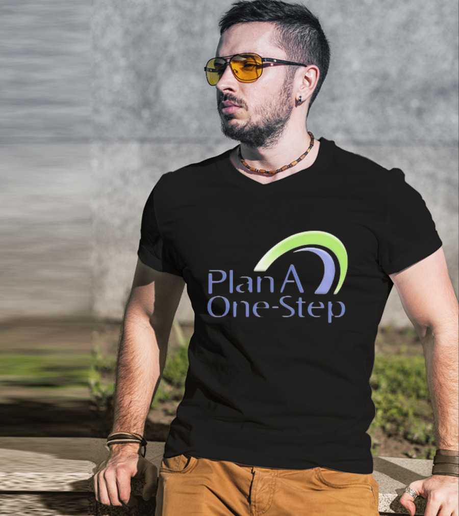 Plan A One Step Green Blue Curve T-Shirt