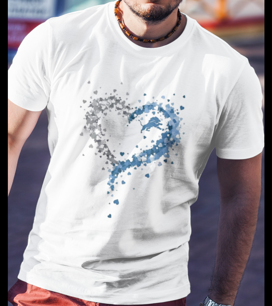 Passion Heart Detroit Lions Love Emblem T-Shirt