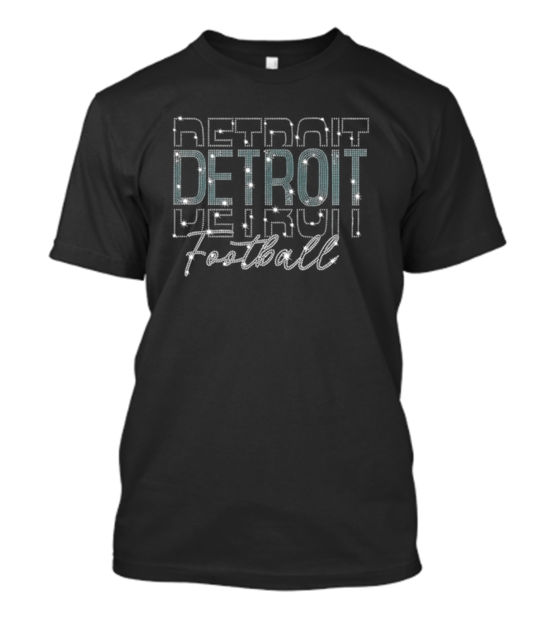 Detroit Football Rhinestone Gameday Sparkle T-Shirt