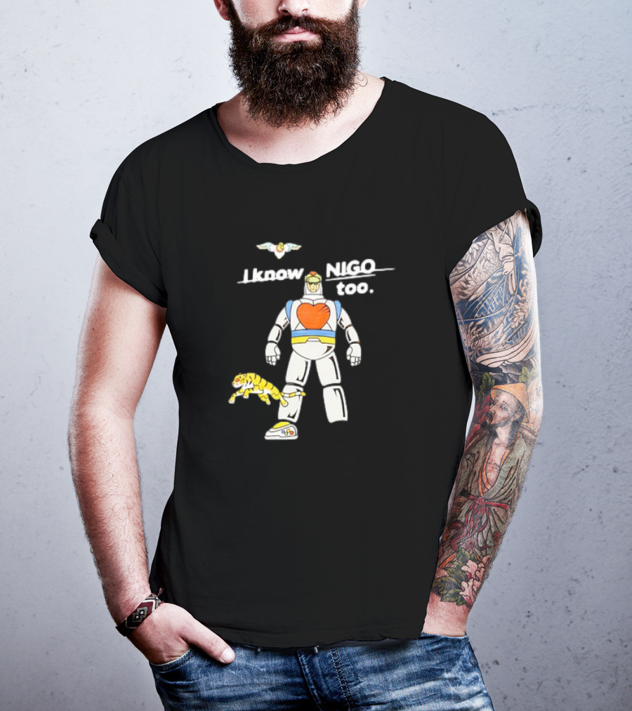I Know NIGO Too Robot Heart Tiger Bird T-Shirt