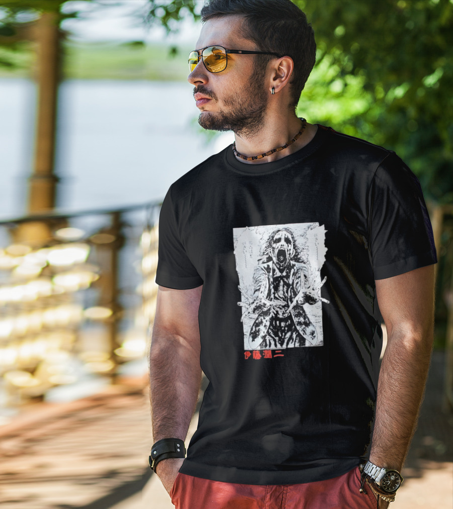 Junji Ito Ghoul Black Horror Manga T-Shirt