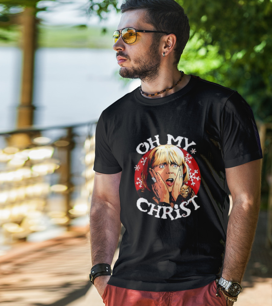 Oh My Christ Pam Christmas Jumper Holiday Snowflakes Classic Scene T-Shirt