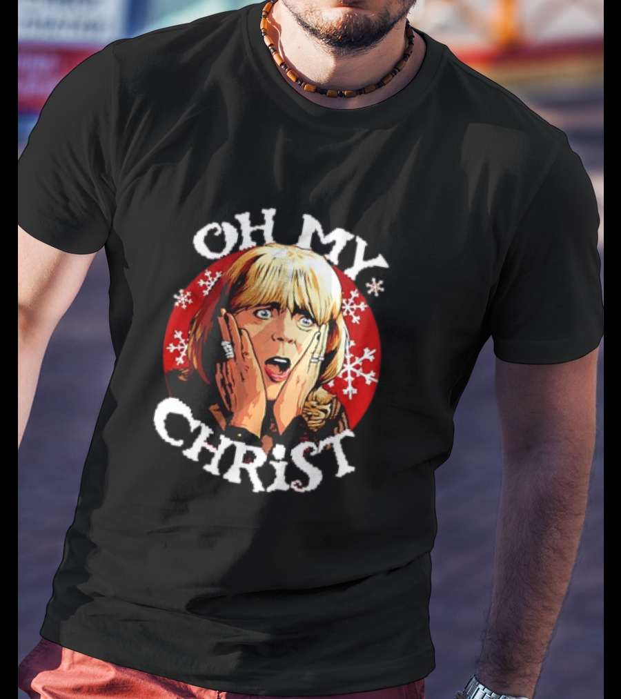 Oh My Christ Pam Christmas Jumper Holiday Snowflakes Classic Scene T-Shirt
