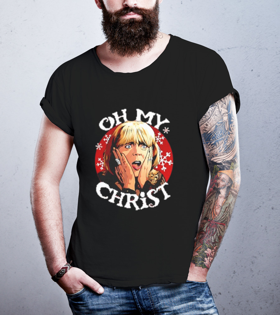 Oh My Christ Pam Christmas Jumper Holiday Snowflakes Classic Scene T-Shirt