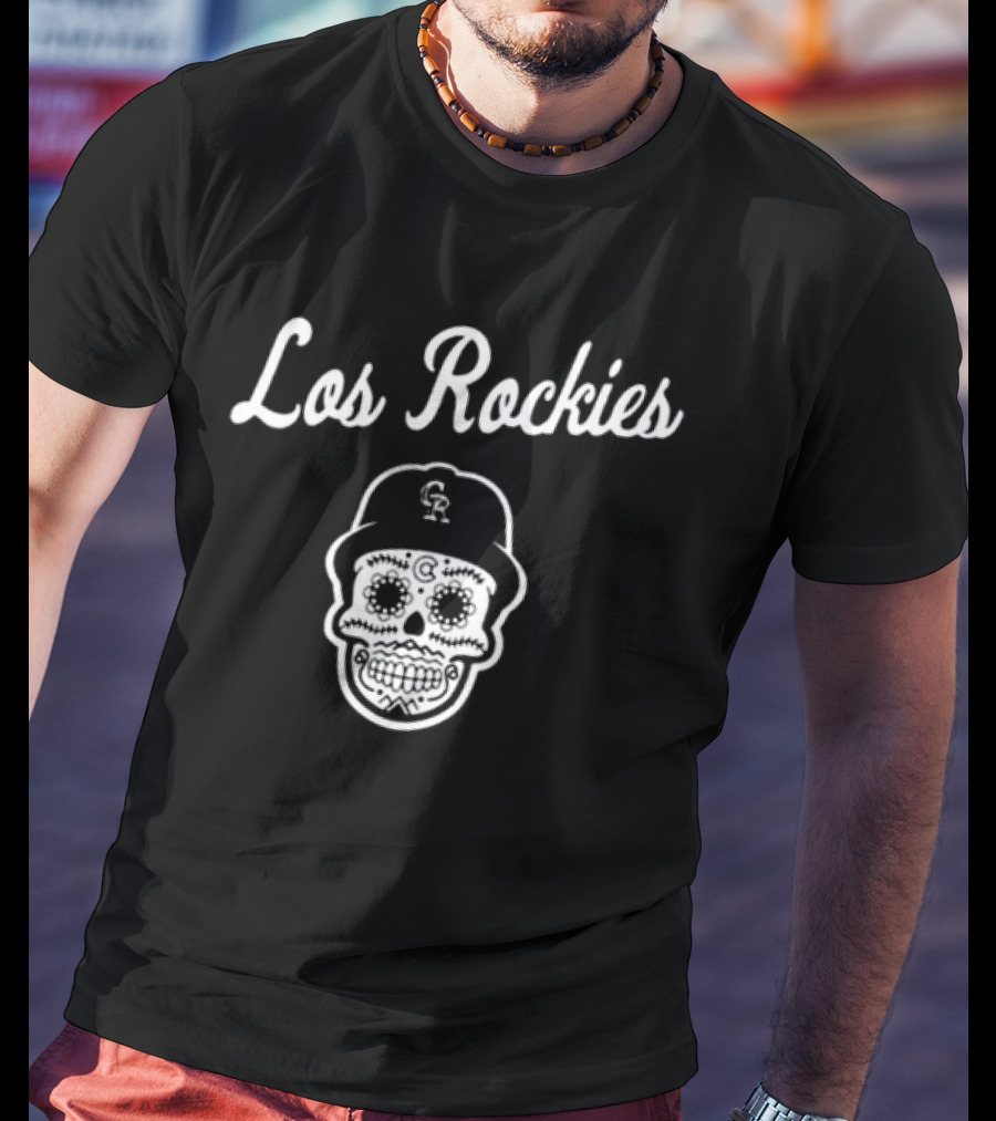 Skull Los Rockies CR Baseball T-Shirt