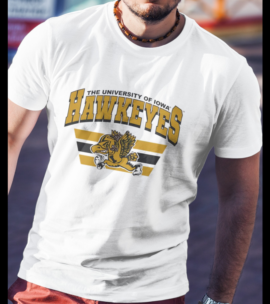 The University Of Iowa Hawkeyes Flying Mascot Sports T-Shirt