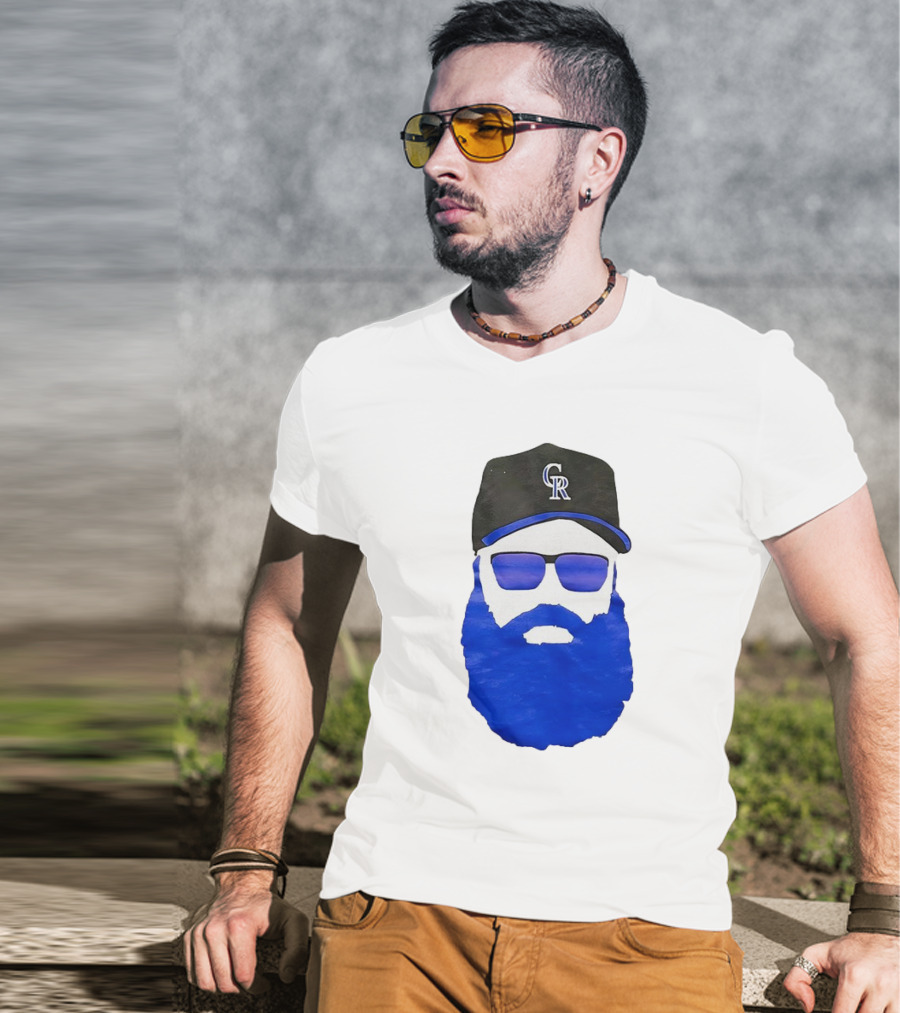 Charlie Blackmon Face Beard Sunglasses Colorado Rockies Baseball T-Shirt