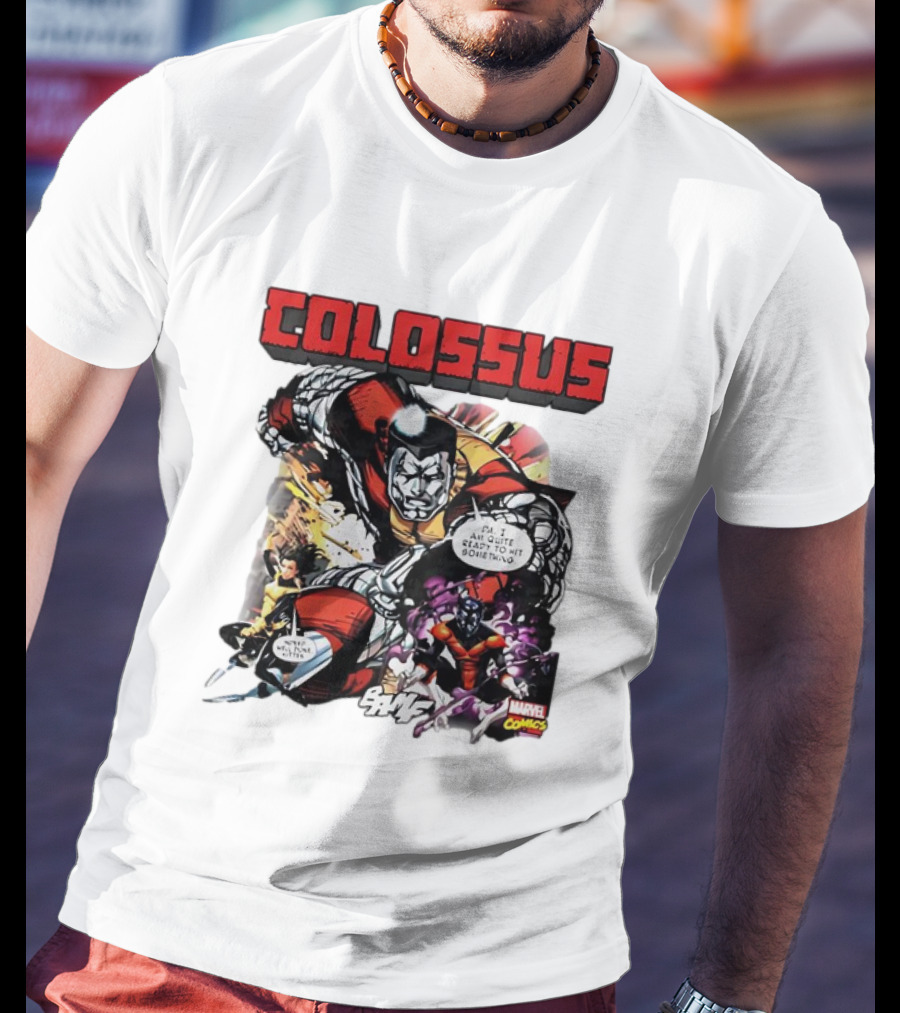 Colossus Quite Ready To Hit Something Marvel Comics Action Scene T-Shirt