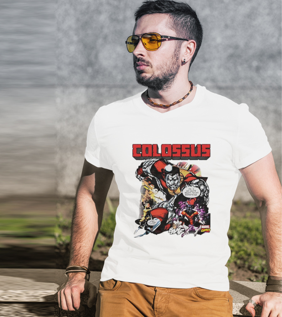 Colossus Quite Ready To Hit Something Marvel Comics Action Scene T-Shirt