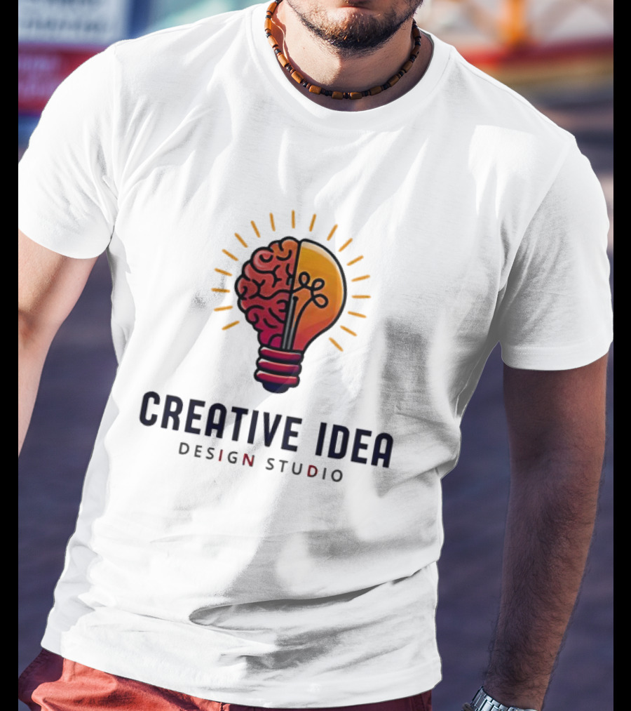 Creative Idea Brain And Lightbulb Design Studio Concept T-Shirt