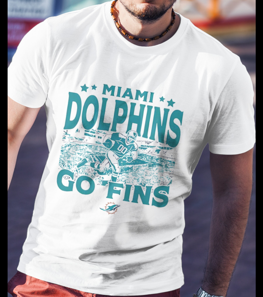 MIAMI DOLPHINS GO FINS Football Player Stadium T-Shirt