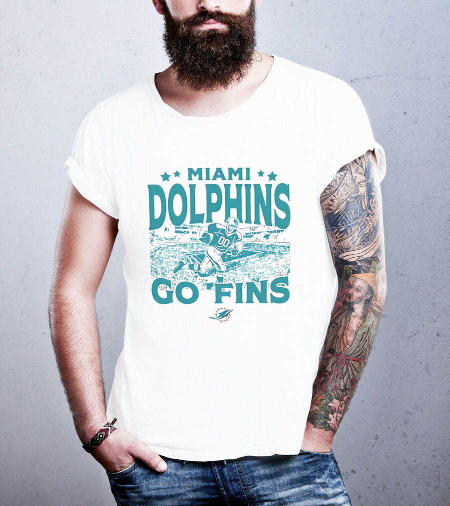 MIAMI DOLPHINS GO FINS Football Player Stadium T-Shirt