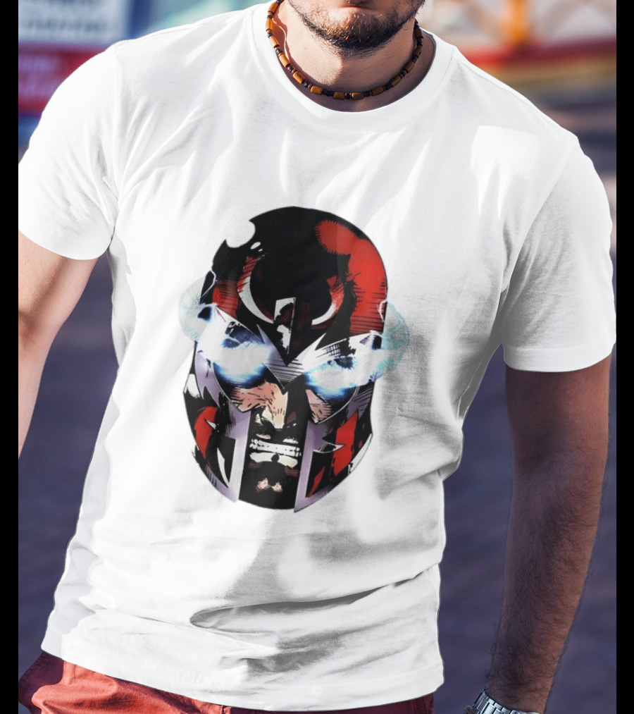 Rare Magneto Big Face Marvel Comic Villain Helmet Power T-Shirt