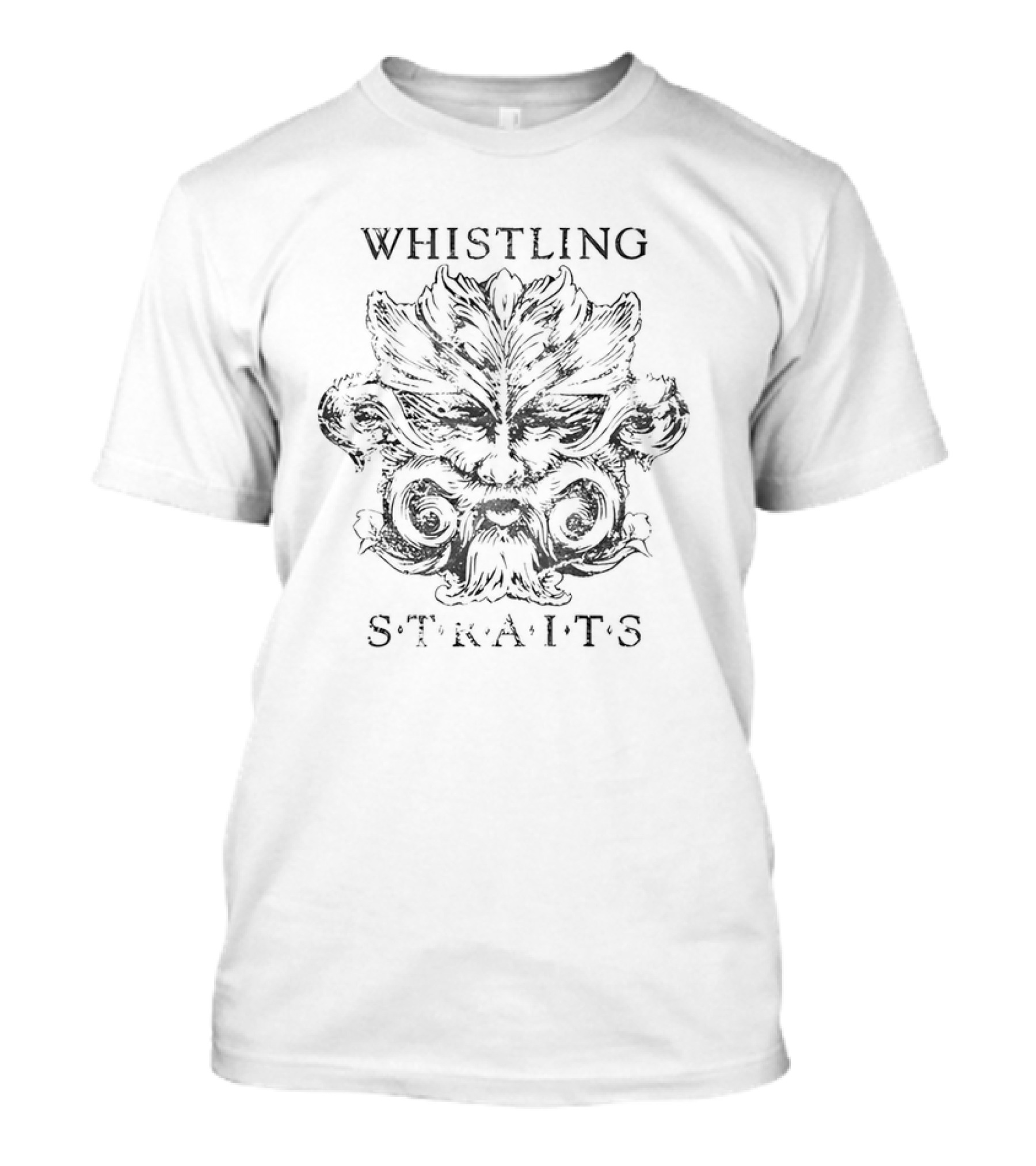 Whistling Straits Vintage Green Man Face Sketch T-Shirt