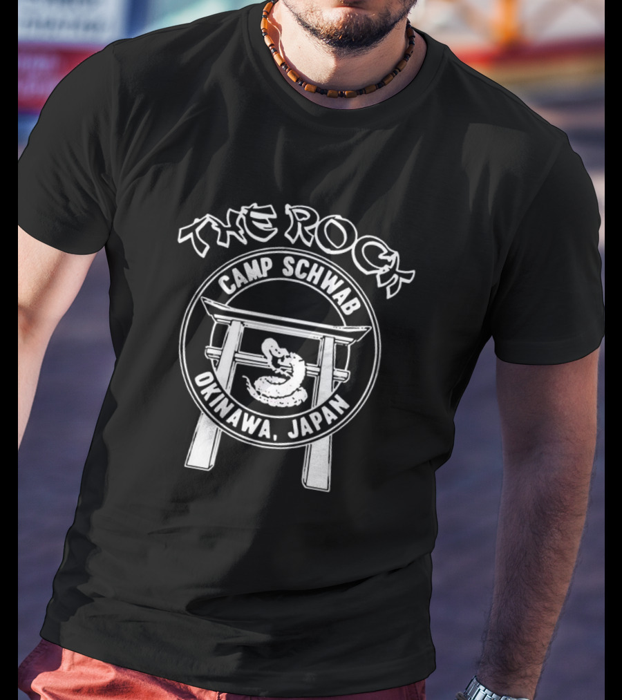 The Rock Camp Schwab Okinawa Japan Torii Snake Emblem T-Shirt