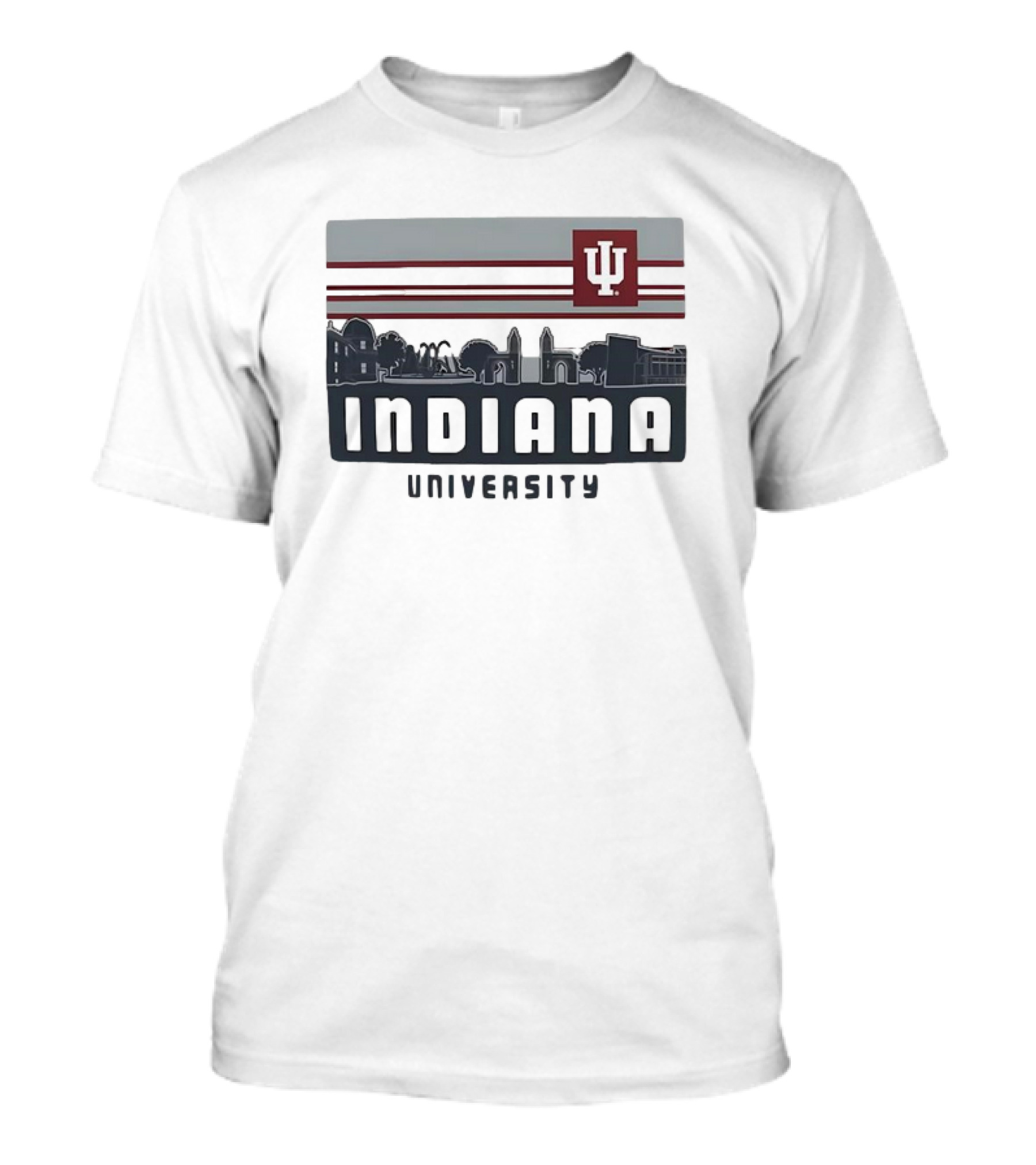 Indiana Hoosiers University Campus Skyline IU Logo Retro T-Shirt