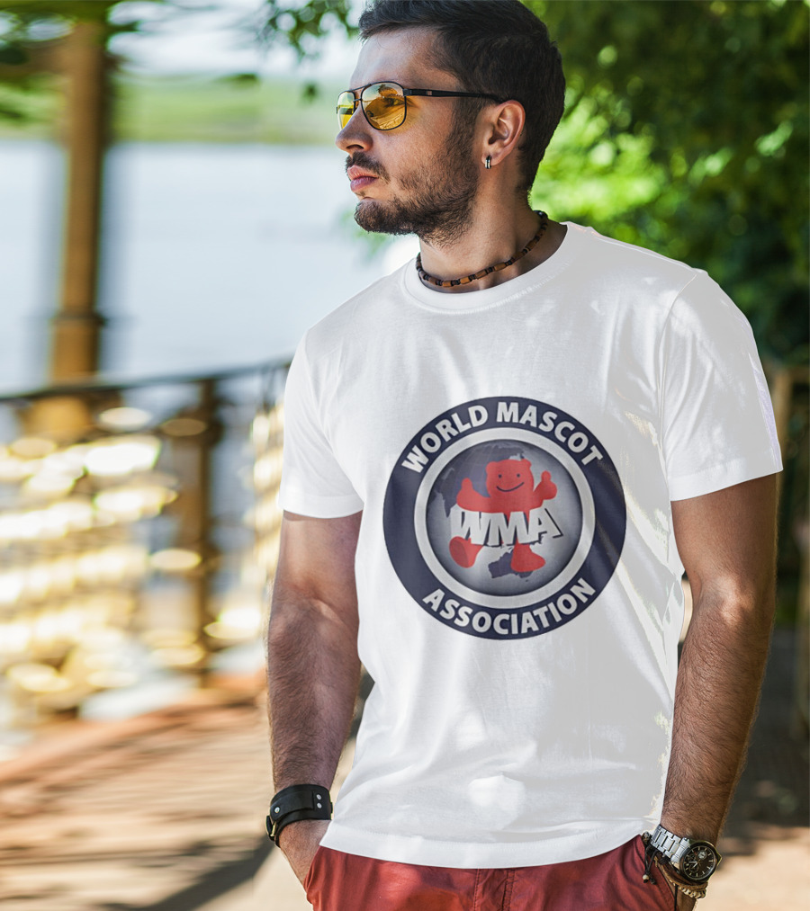 World Mascot Association WMA Logo Red Mascot Globe T-Shirt