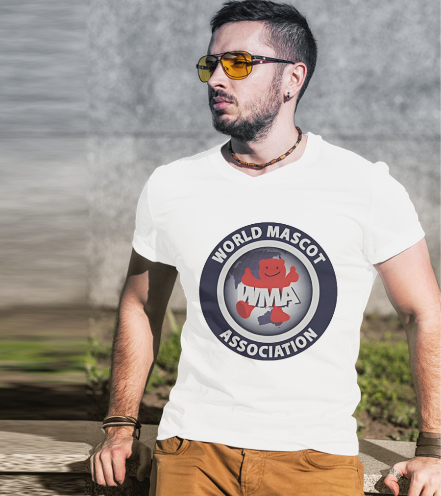 World Mascot Association WMA Logo Red Mascot Globe T-Shirt