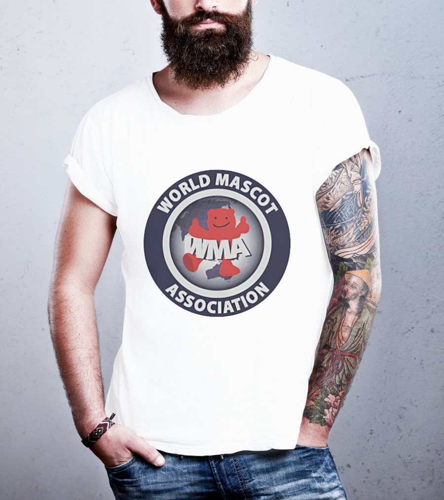 World Mascot Association WMA Logo Red Mascot Globe T-Shirt