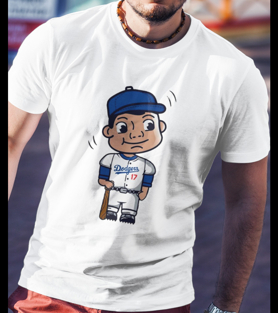 Shohei Ohtani Dodgers 17 Cartoon Bobblehead T-Shirt
