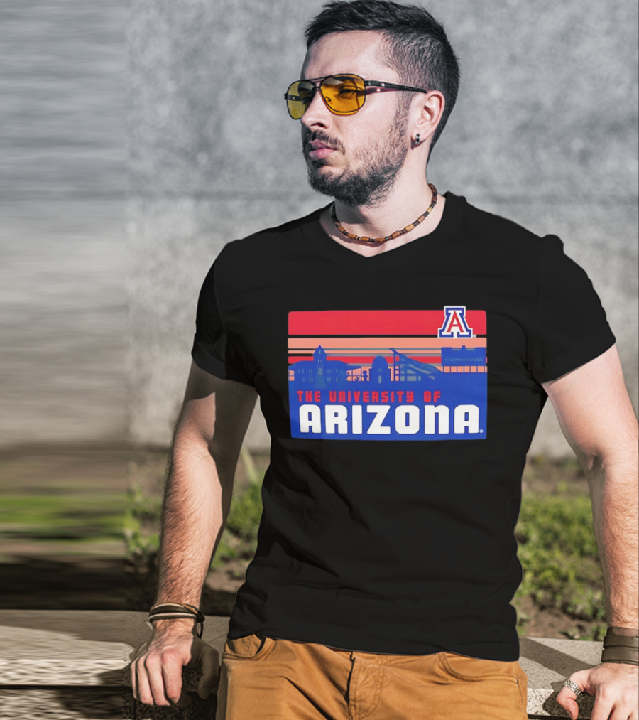 Arizona Wildcats University Of Arizona Skyline Retro T-Shirt