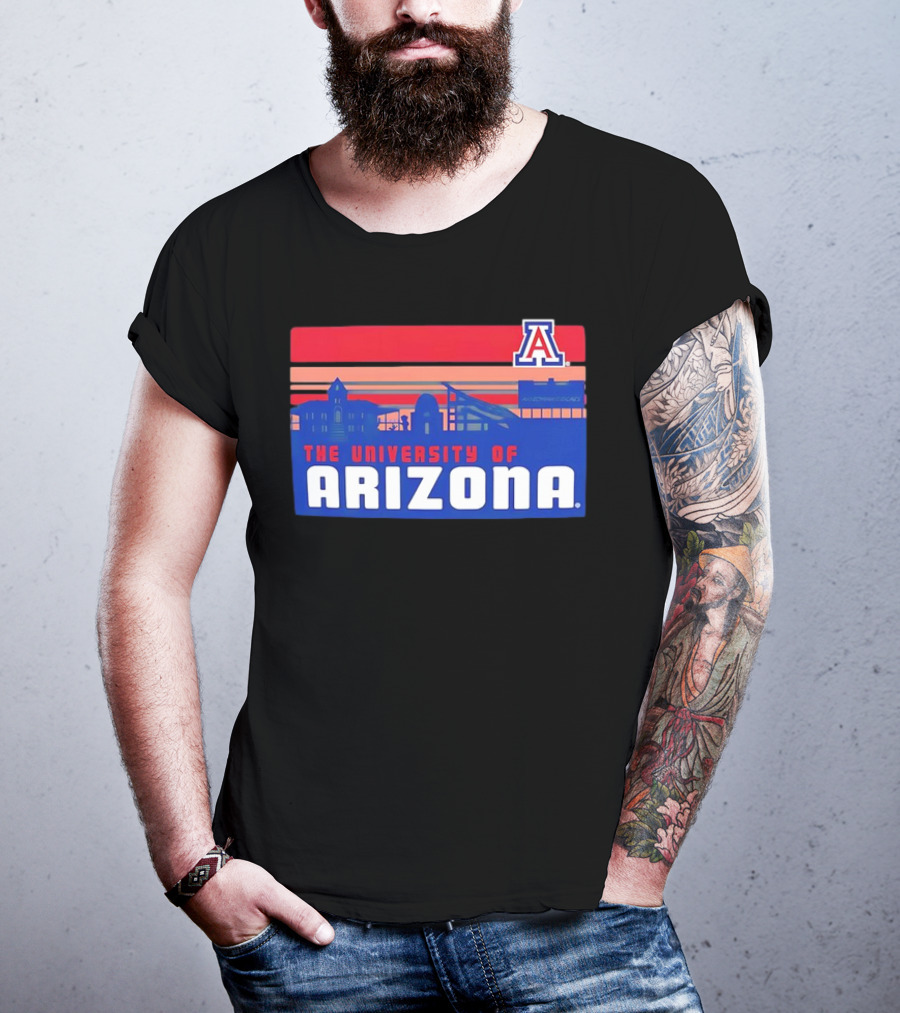 Arizona Wildcats University Of Arizona Skyline Retro T-Shirt