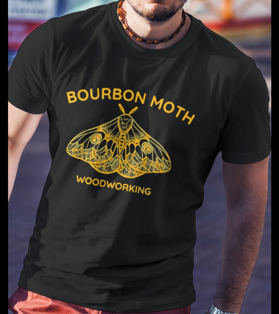 Bourbon Moth Woodworking Intricate Moth T-Shirt
