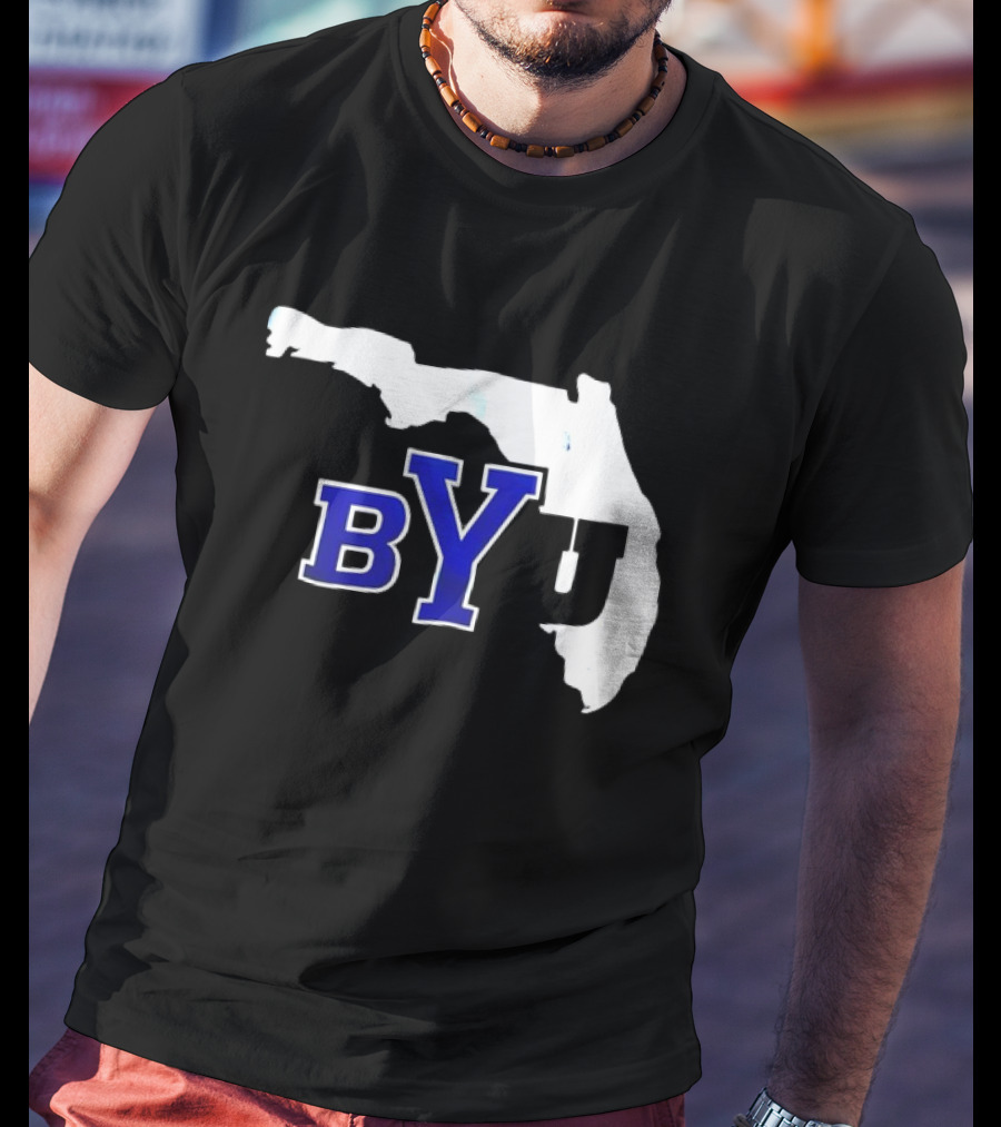 BYU Logo Over Florida Map T-Shirt