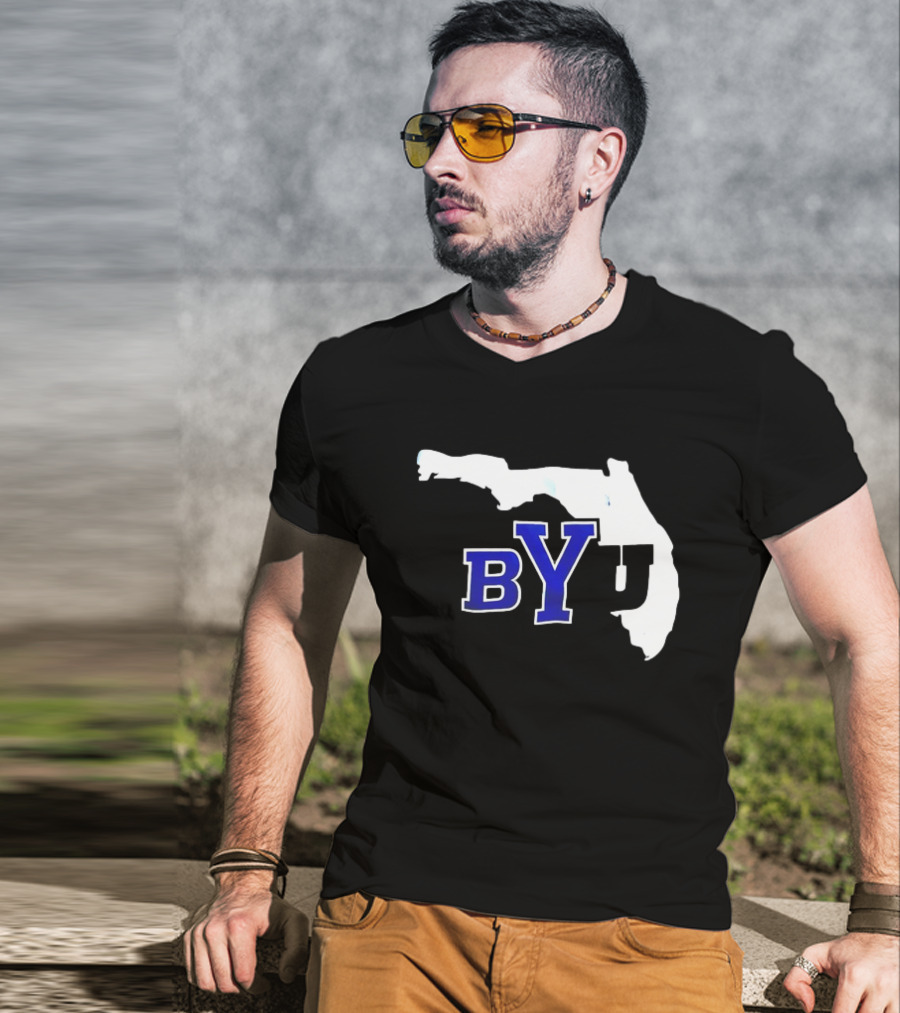 BYU Logo Over Florida Map T-Shirt