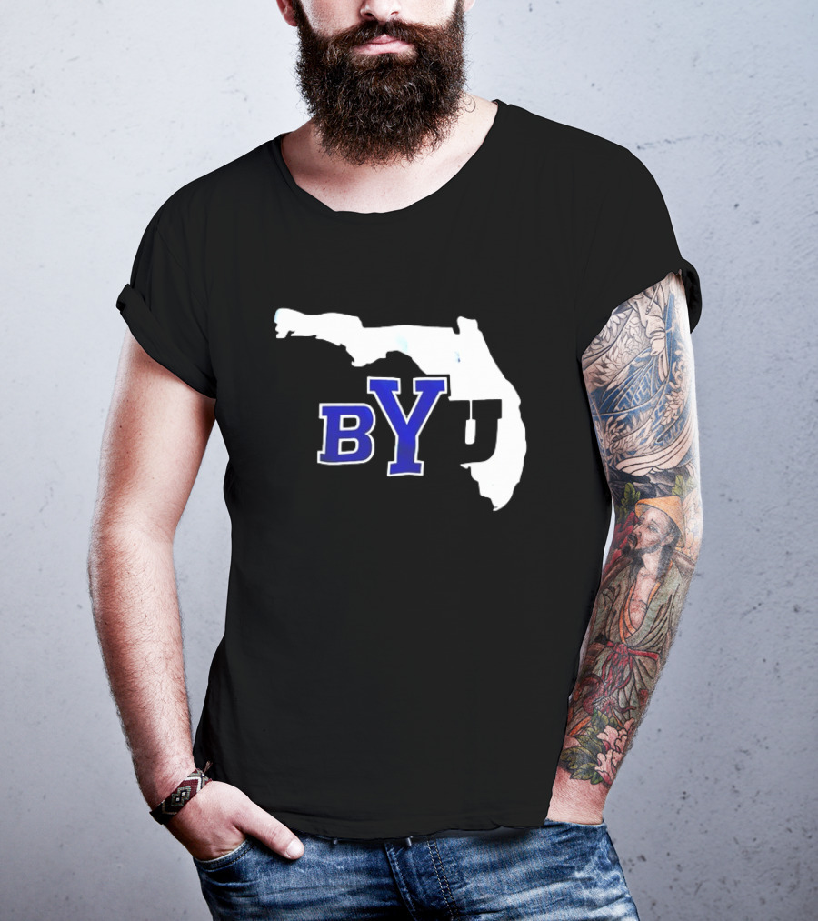 BYU Logo Over Florida Map T-Shirt