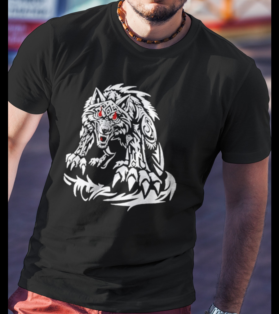 Jacob Fatu Wolf Classic Tribal Red Eyes T-Shirt