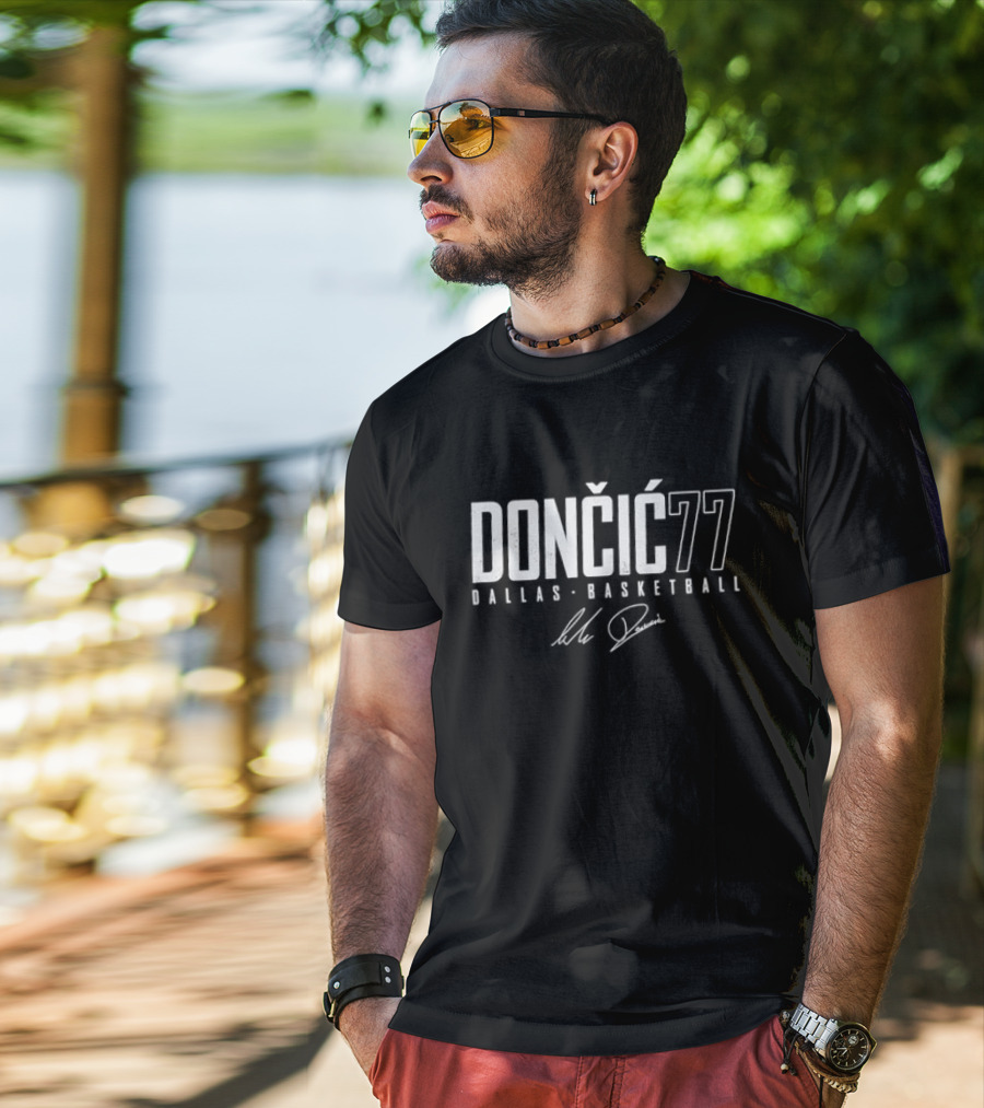 DONČIĆ 77 Dallas Basketball Signature T-Shirt