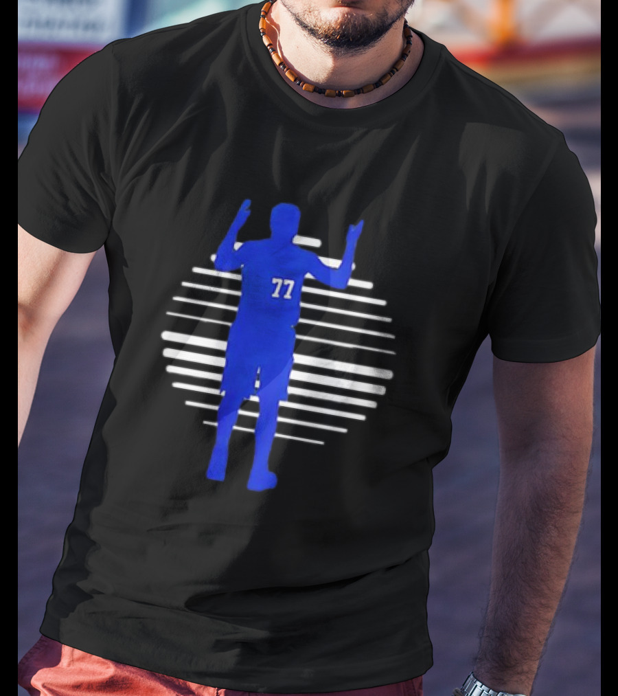 Luka Doncic 77 Retro Basketball Silhouette Lines T-Shirt