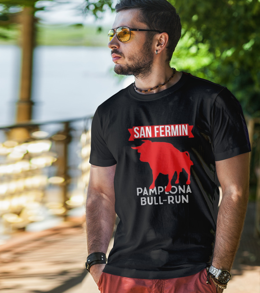 San Fermin Pamplona Bull Run Spain Festival Red Bull T-Shirt