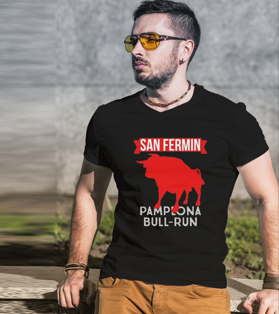 San Fermin Pamplona Bull Run Spain Festival Red Bull T-Shirt