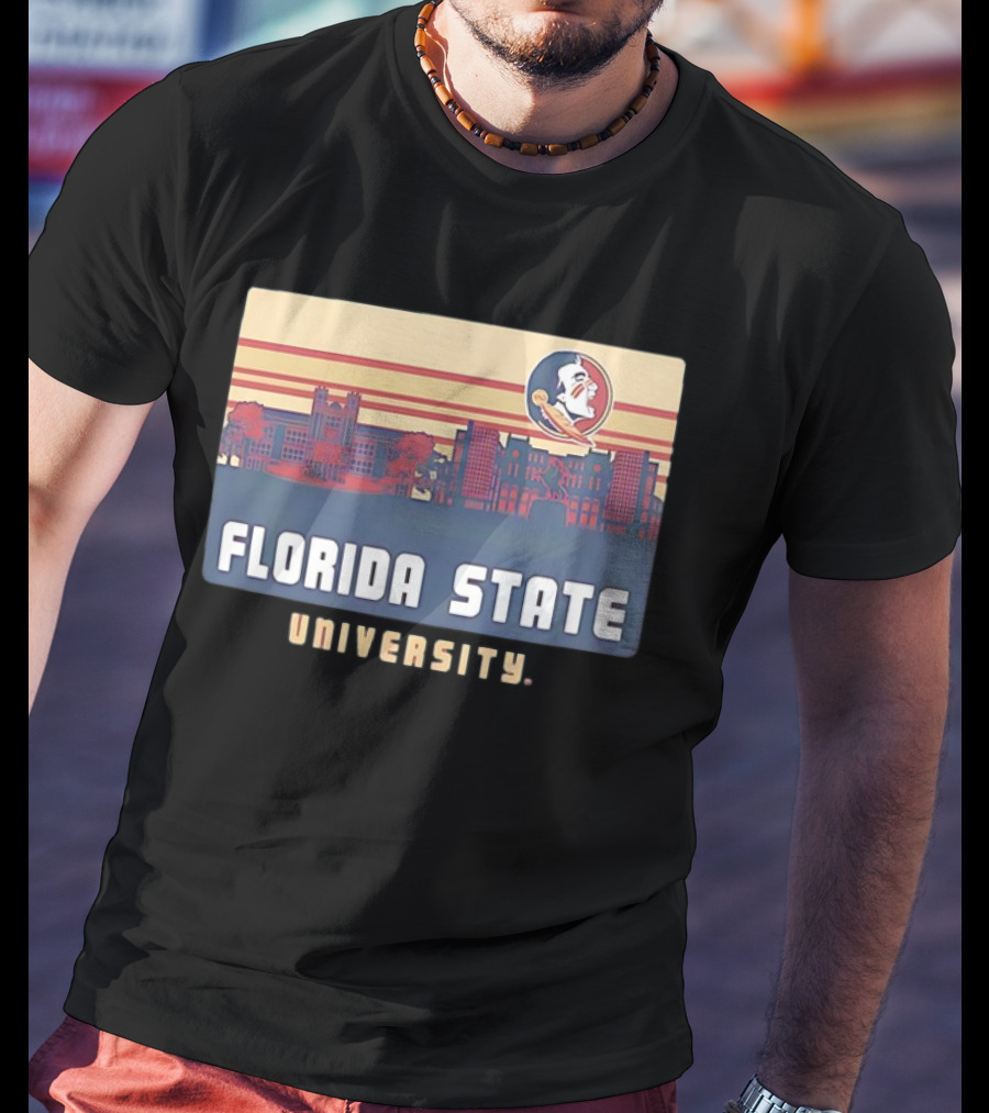 Florida State University Seminoles Campus Skyline Retro T-Shirt
