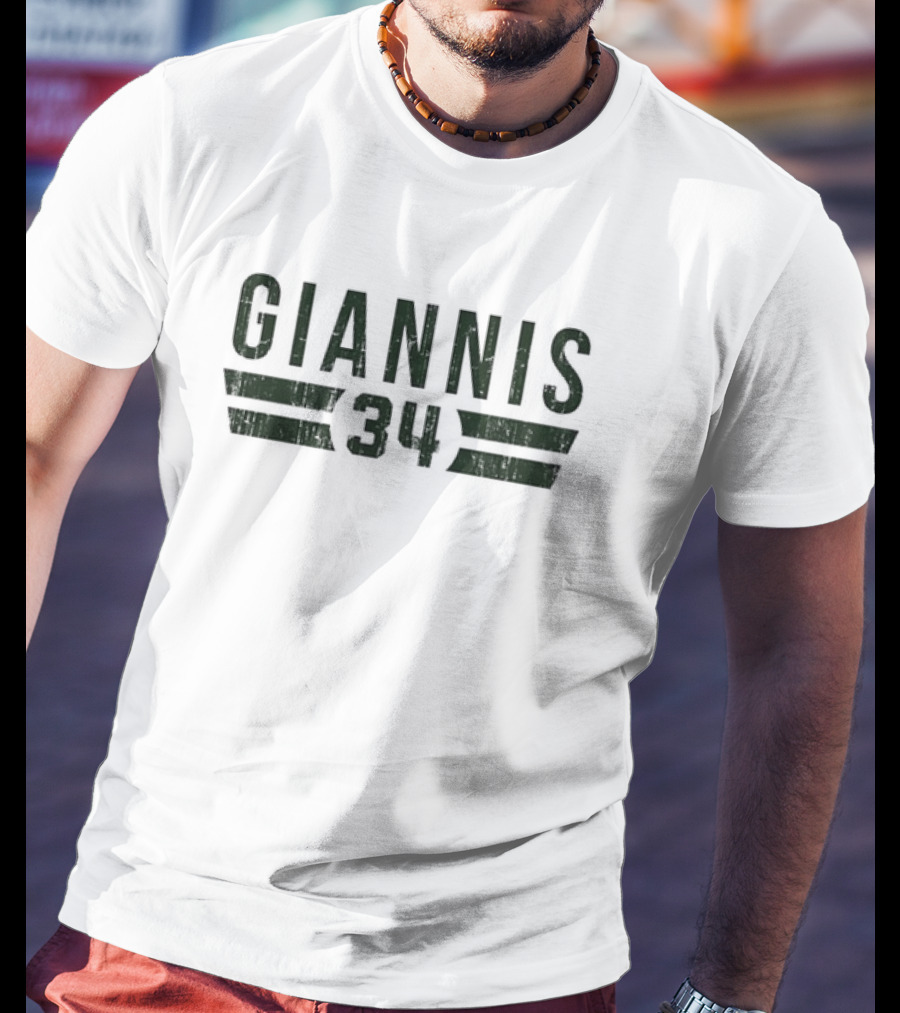 Giannis 34 Milwaukee Font Basketball T-Shirt