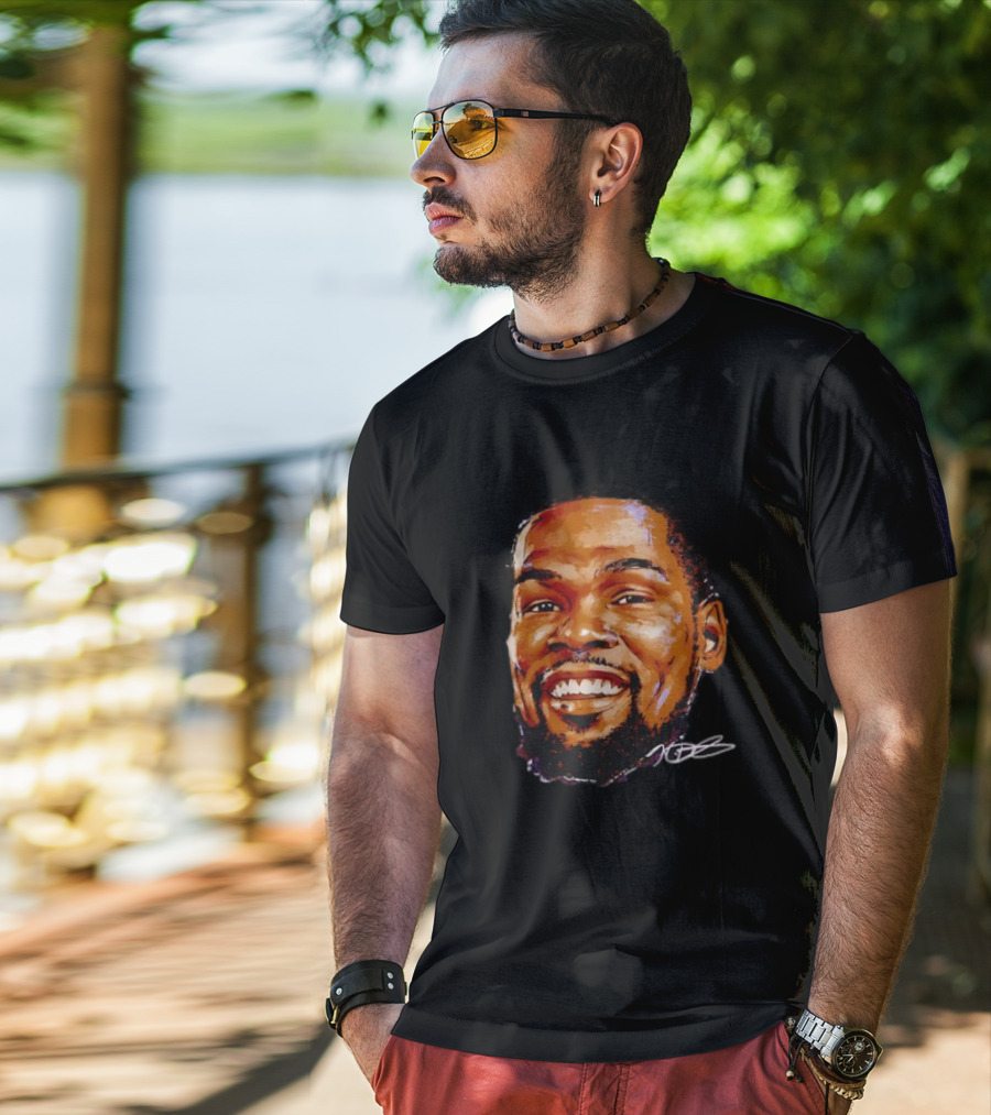 Kevin Durant Phoenix Basketball Face Signature T-Shirt