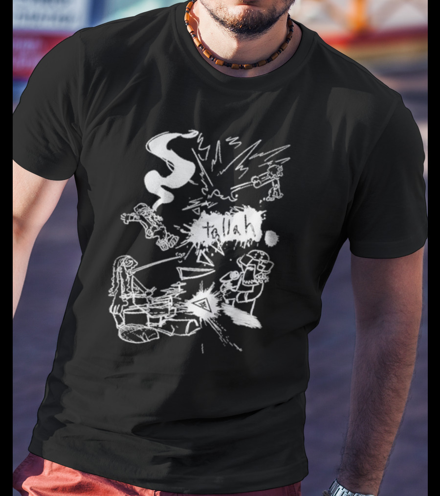 Nomad Hard Knock Black Tallah Abstract White Scribble T-Shirt