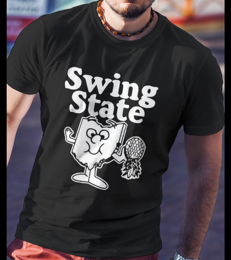Ohio Swing State Cartoon Character With Bat And Ball T-Shirt
