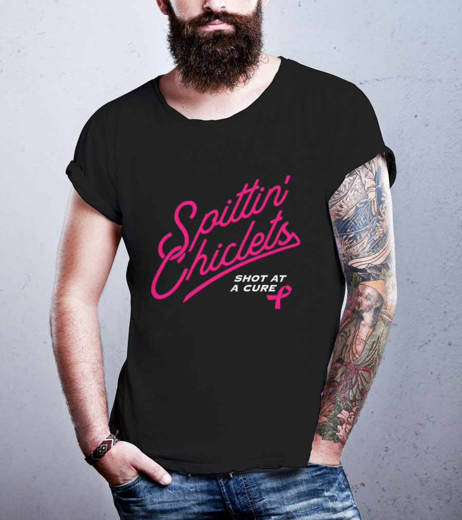 Spittin Chiclets Shot At A Cure Breast Cancer Awareness Collaboration T-Shirt