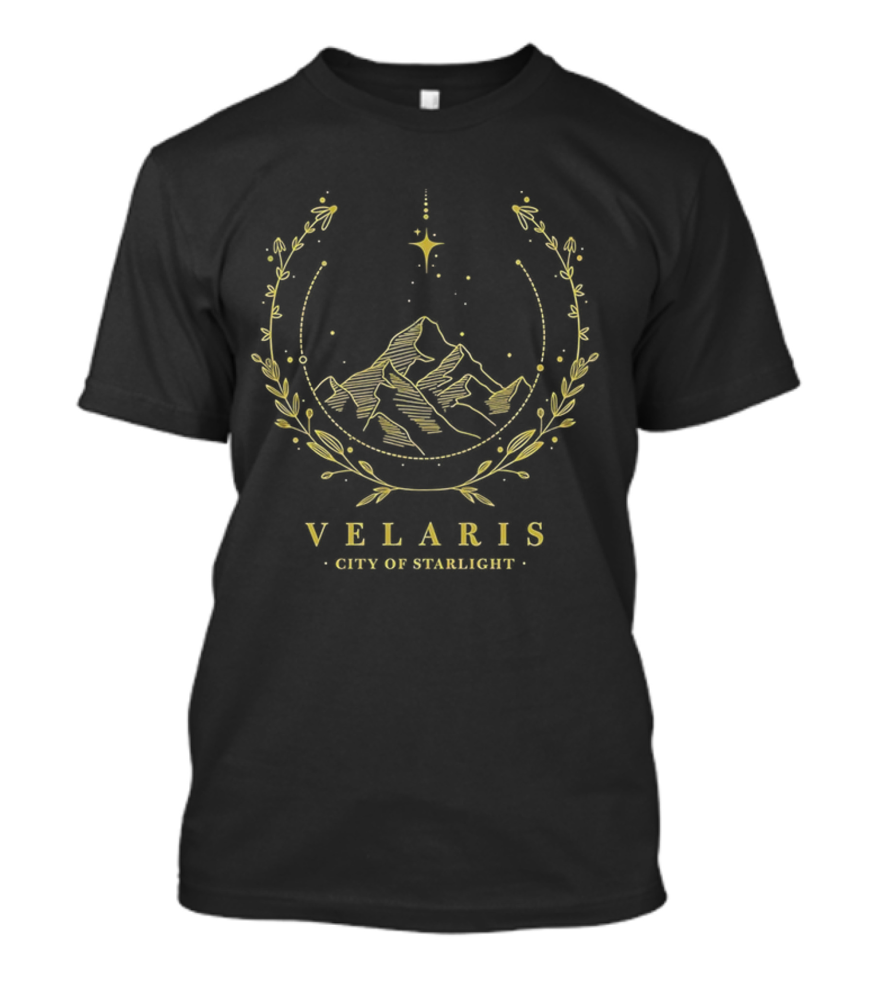 Velaris City Of Starlight Night Sky Mountain Emblem T-Shirt